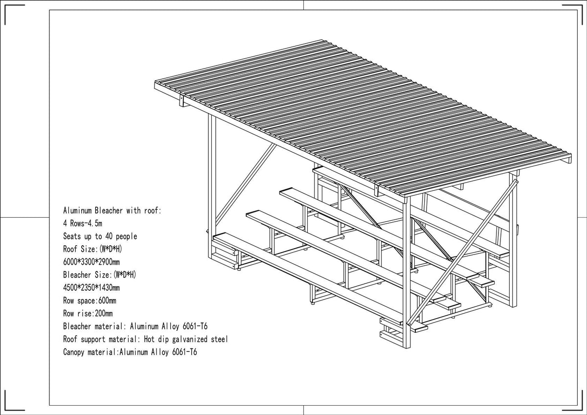 4-Row Aluminium Grandstand with Roof