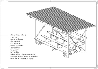 4-Row Aluminium Grandstand with Roof