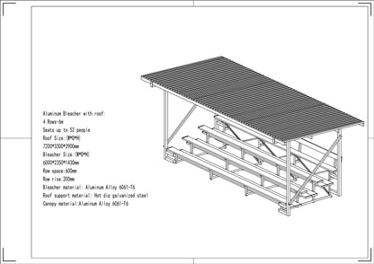 4-Row Aluminium Grandstand with Roof